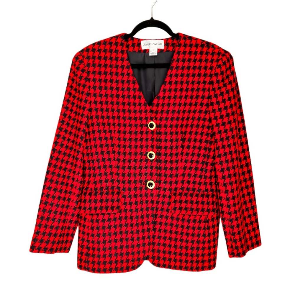 houndstooth woven blazer
